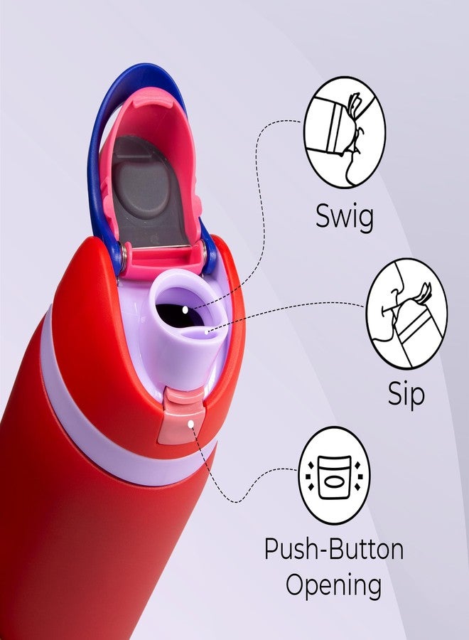 ONE AND ONLY زجاجة ماء فريدة من نوعها مصنوعة من الفولاذ المقاوم للصدأ، مانعة للتسرب، تحافظ على المشروبات ساخنة أو باردة لساعات | خالية من مادة BPA، معزولة بجدار مزدوج | هدية مثالية للنساء والرجال | مناسبة للسفر، متينة (أحمر) - Image 2